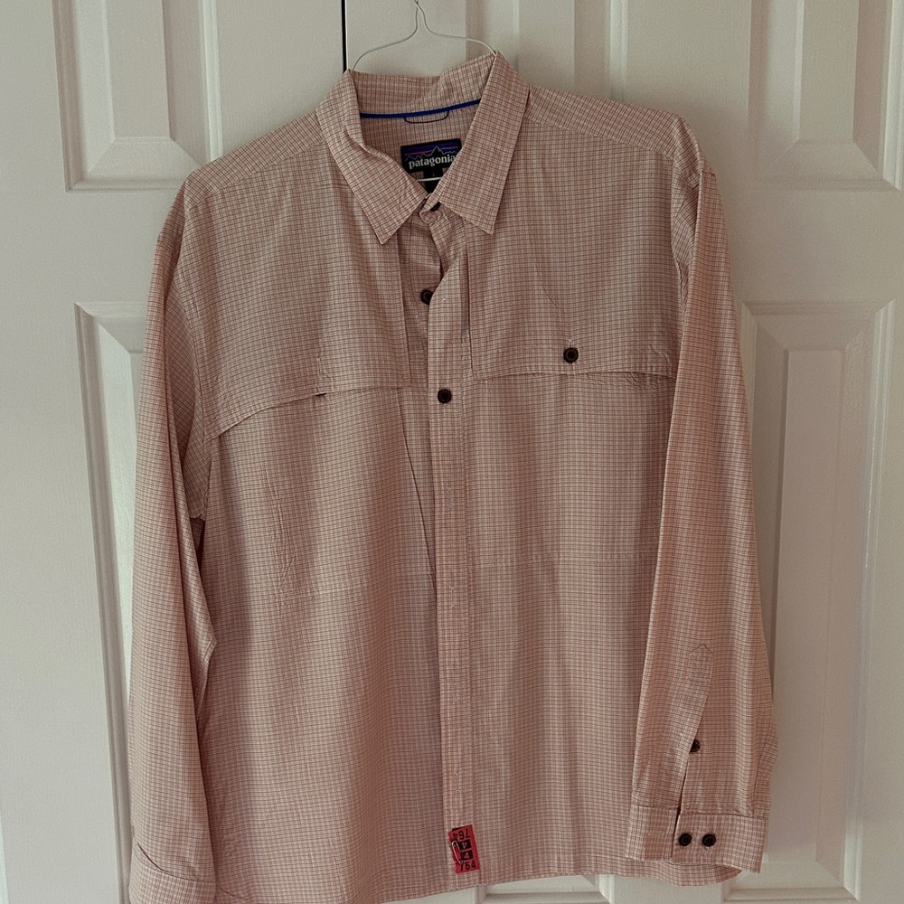 Patagonia Tan Plaid Long Sleeve Shirt